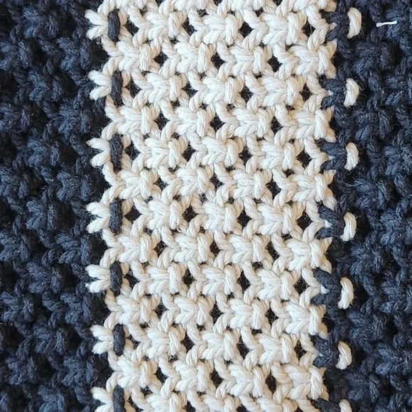 NWT hot and trendy Laude the Label black & white "Gabby the Macrame Bag" - Picture 5 of 6